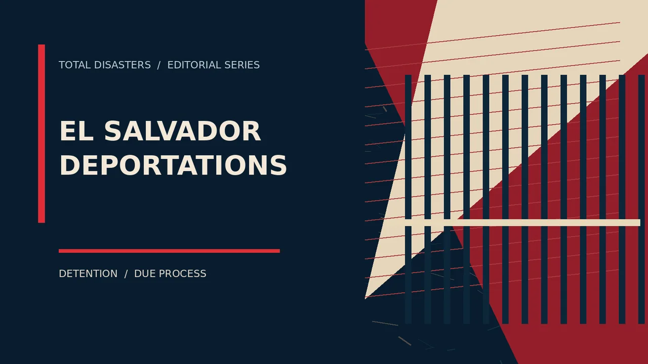Original symbolic editorial illustration for el salvador deportations; not an event photograph.