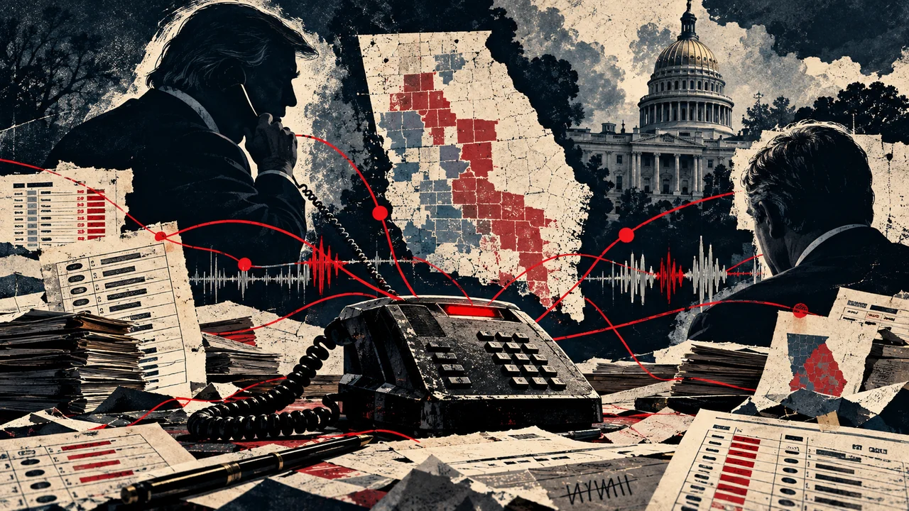 Illustrated federal policy collage with official papers, government buildings, diverse silhouettes, and legal themes.