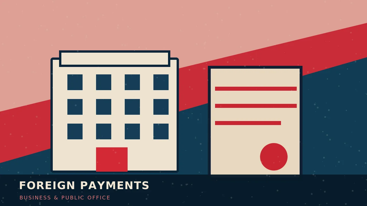 Government payments, businesses and constitutional accountability — symbolic editorial illustration, not a photograph